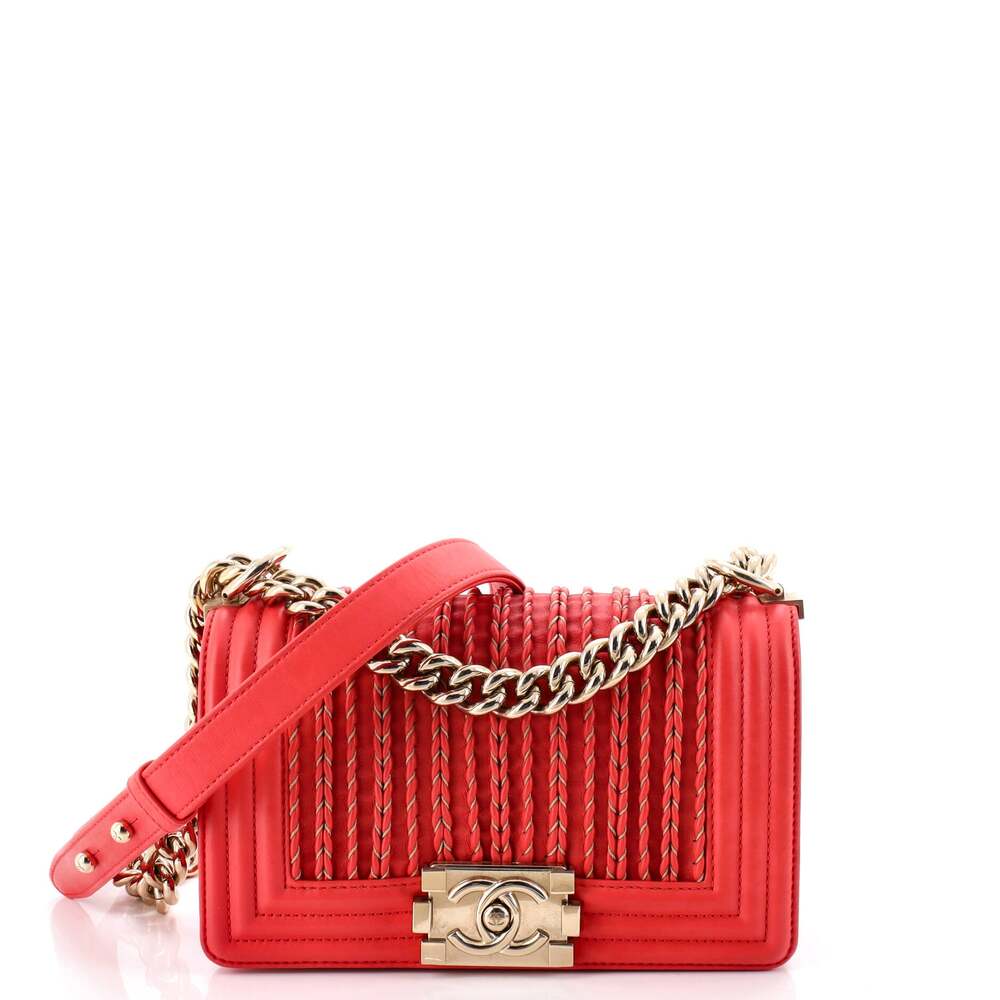 Chanel Boy Flap Bag Braided Woven #242366C39B